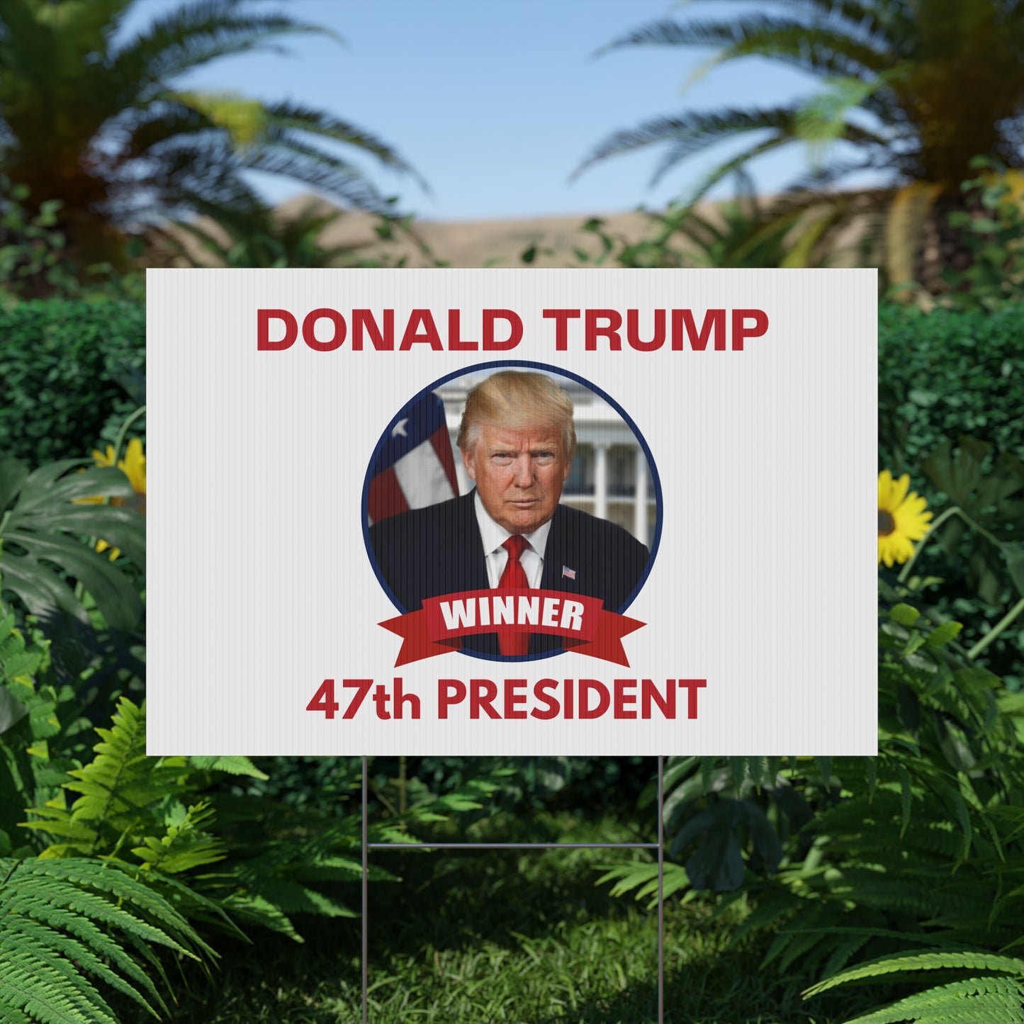 Patriotic Donald Trump Yard Sign - 47th President Winner Decoration