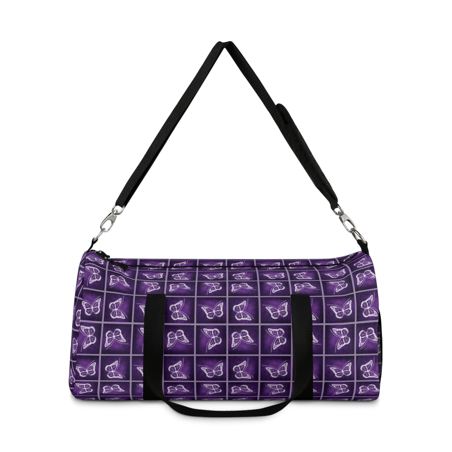 Purple Butterfly Pattern Duffel Bag