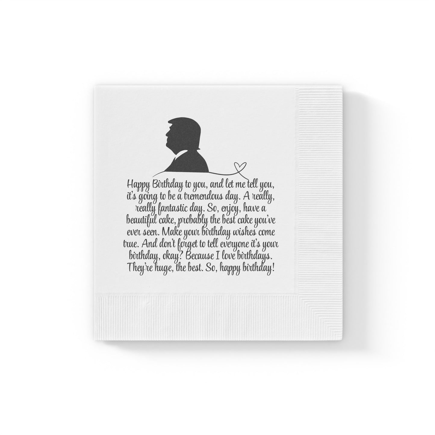 Trump Birthday Wishes White Coined Napkins