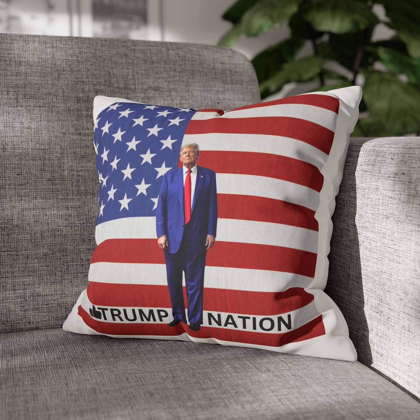 Patriotic Faux Suede Pillowcase – Trump Nation Design