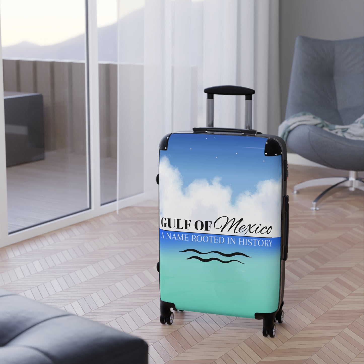 Gulf of Mexico Travel Suitcase - Stylish Luggage with Historical Design