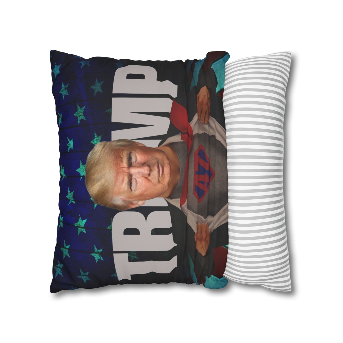 Trump Superhero Faux Suede Pillowcase - Patriotic Home Decor