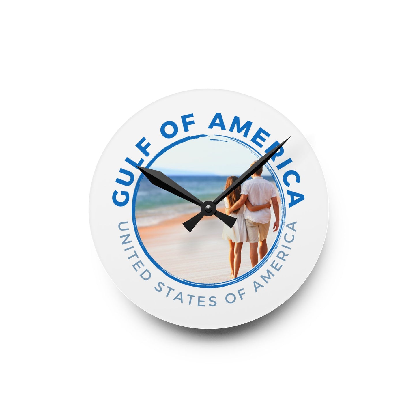 Gulf of America Acrylic Wall Clock - Coastal Home Decor, Beach Lover Gift