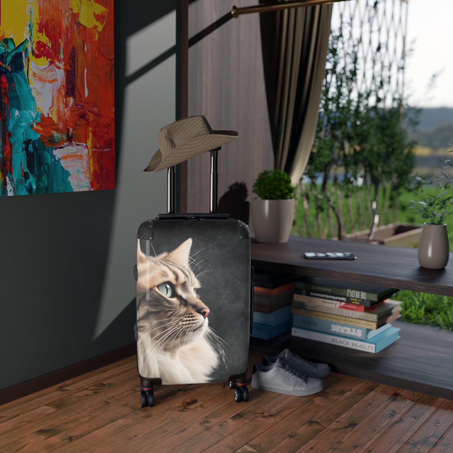 Cat Lover's Suitcase - Stylish Pet-Themed Luggage for Travel