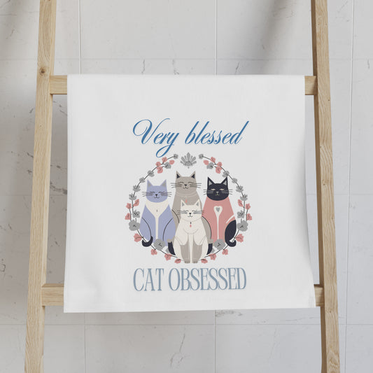 Very Blessed Cat Obsessed Hand Towel