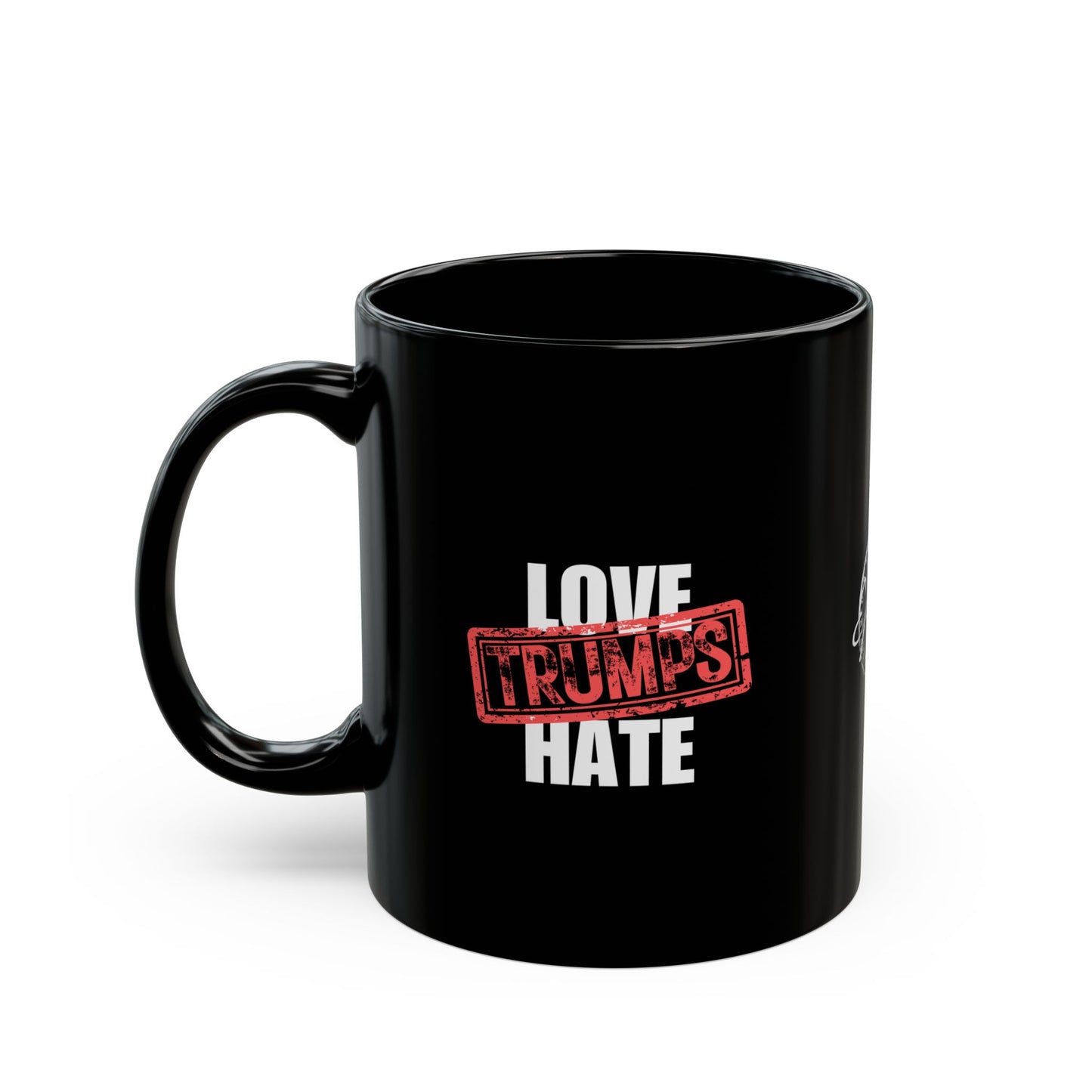 Love Trumps Hate Black Mug (11oz, 15oz)