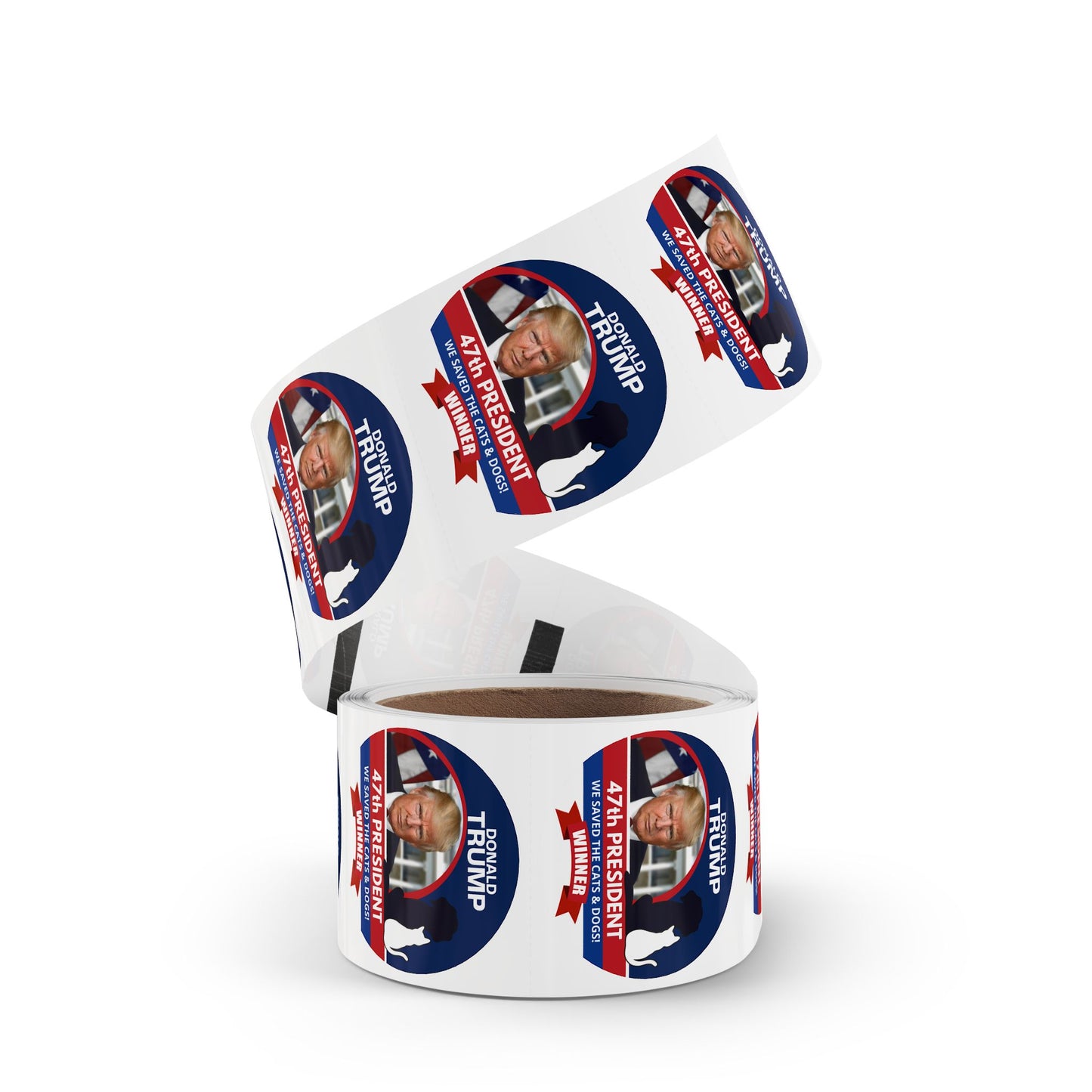 Trump 47th President Round Sticker Label Rolls