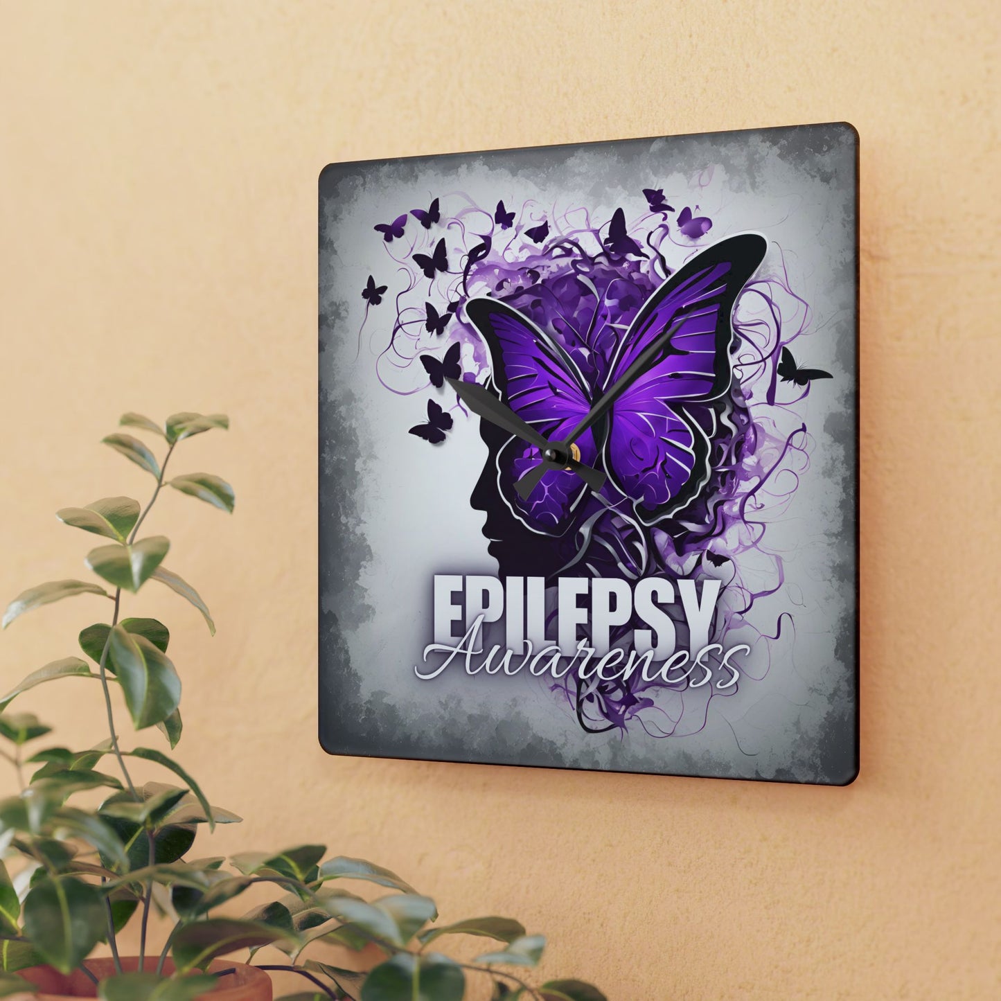 Epilepsy Awareness Acrylic Wall Clock