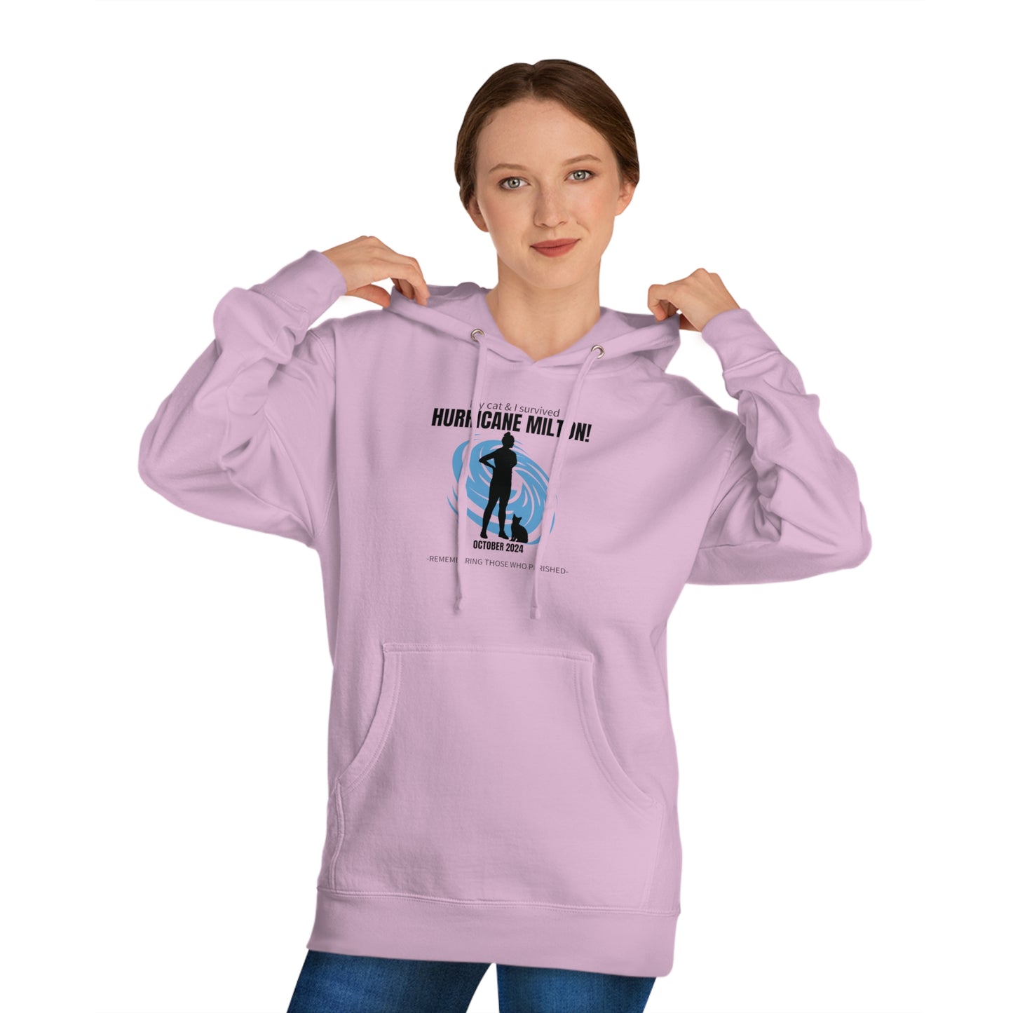 Hurricane Milton Cat Lady Survivor Hooded Sweatshirt