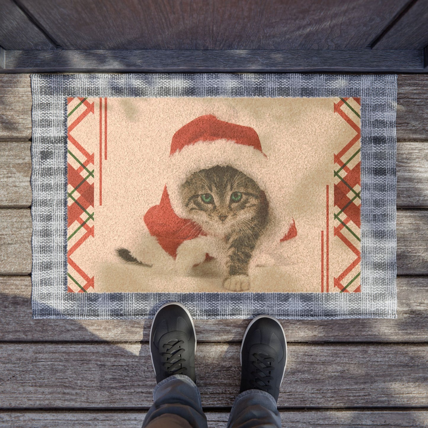 Christmas Kitty Doormat