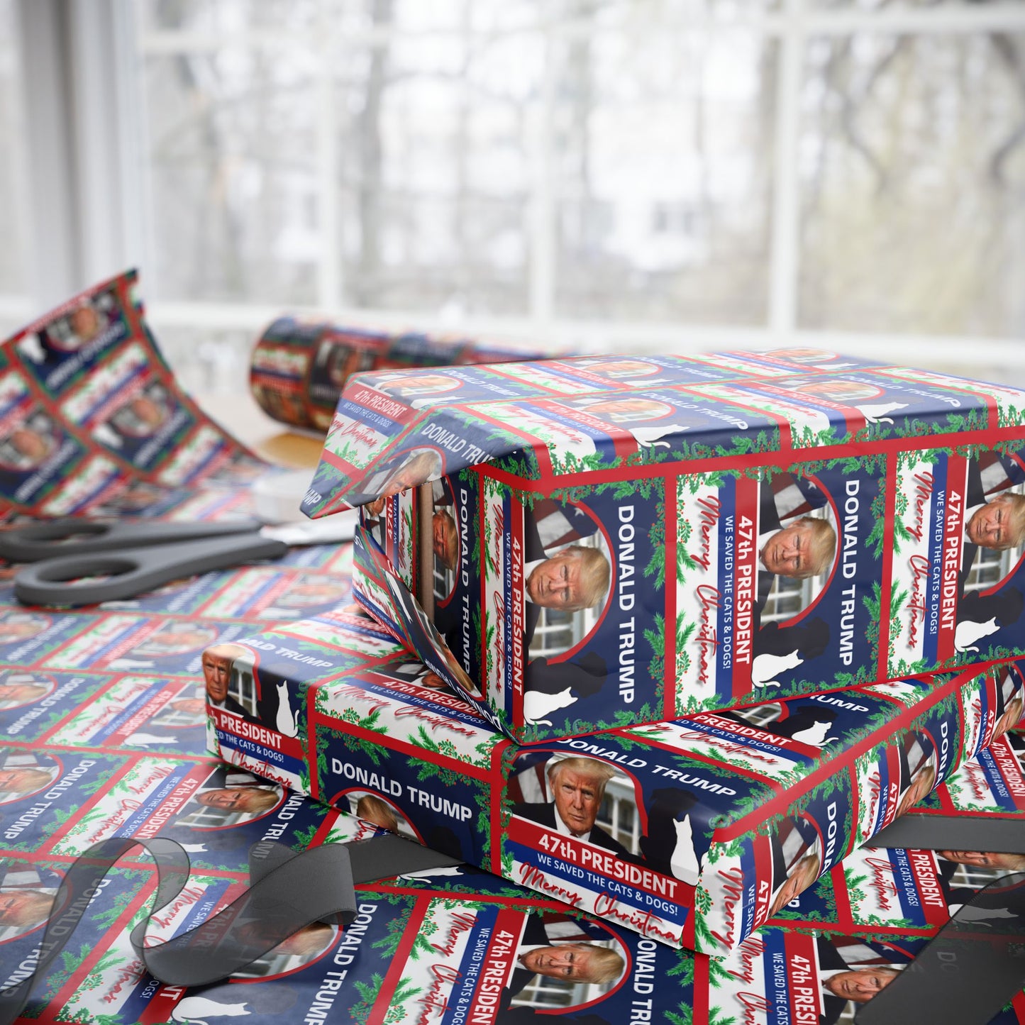 Donald Trump 47th President Christmas Wrapping Papers