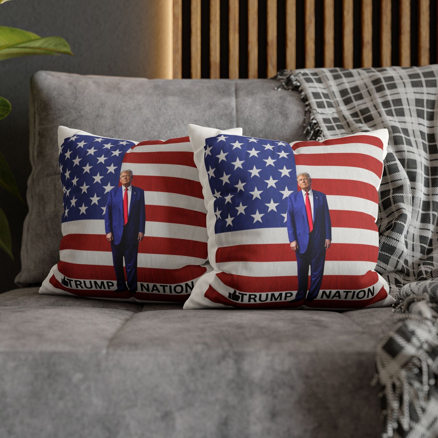 Patriotic Faux Suede Pillowcase – Trump Nation Design