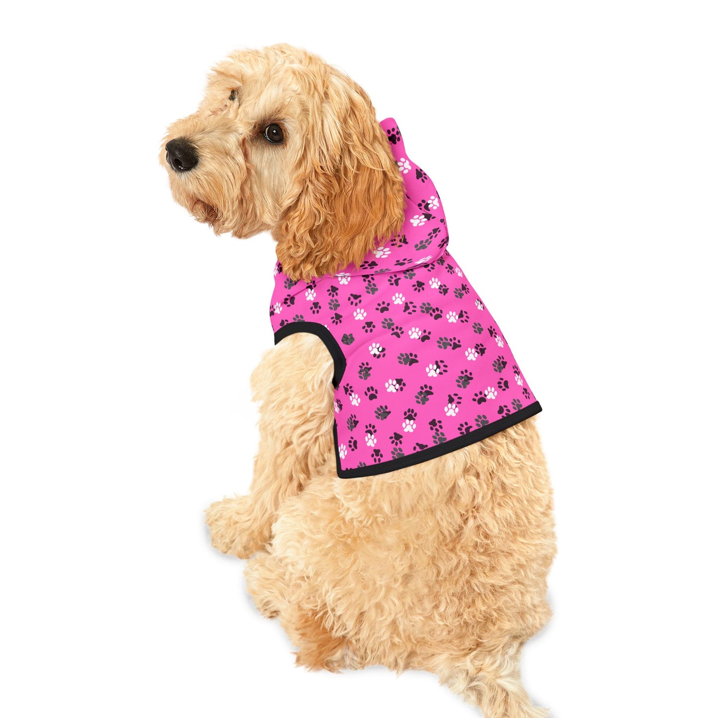 Pink Paw Prints Pet Hoodie