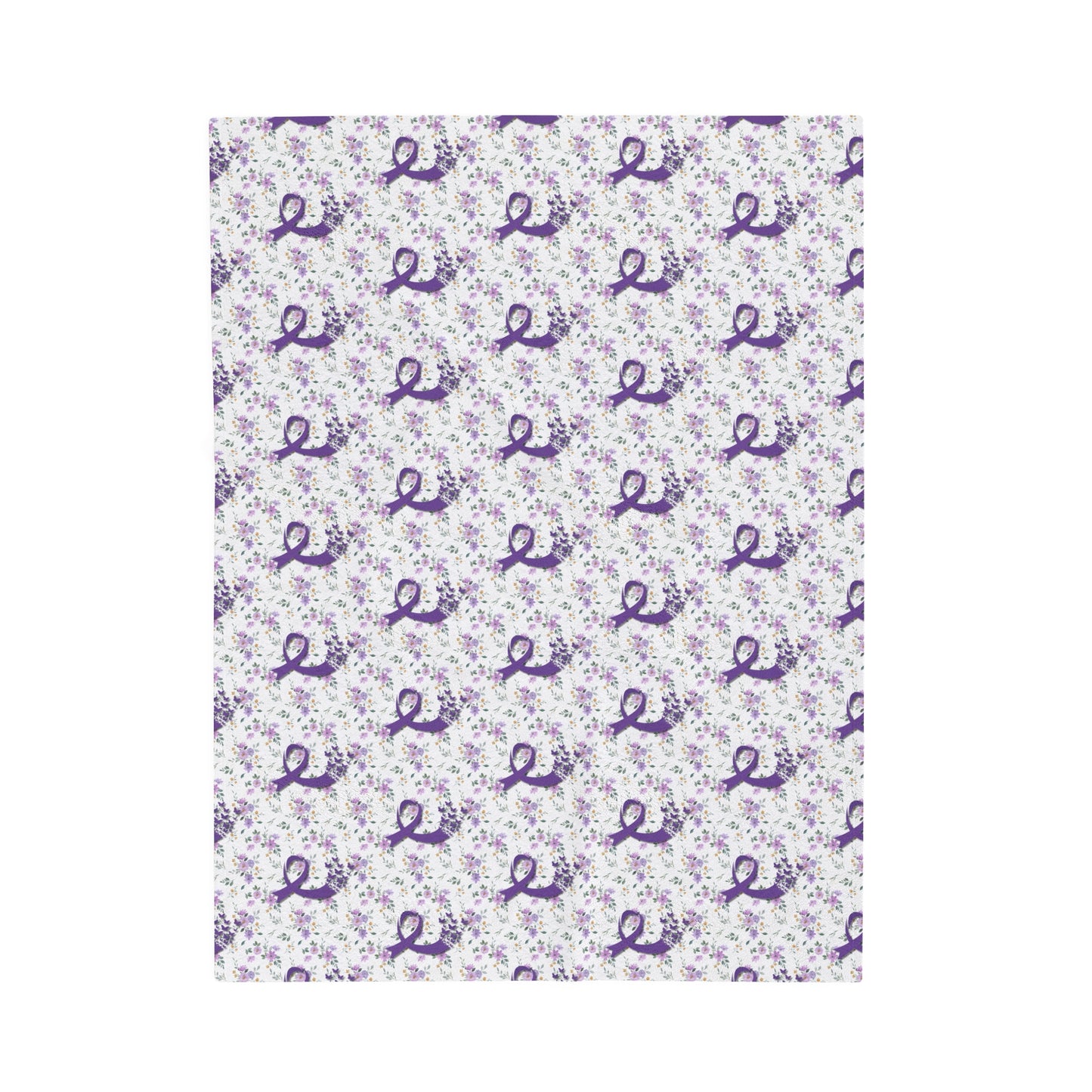 Purple Flowers Epilepsy Awareness Velveteen Plush Blanket