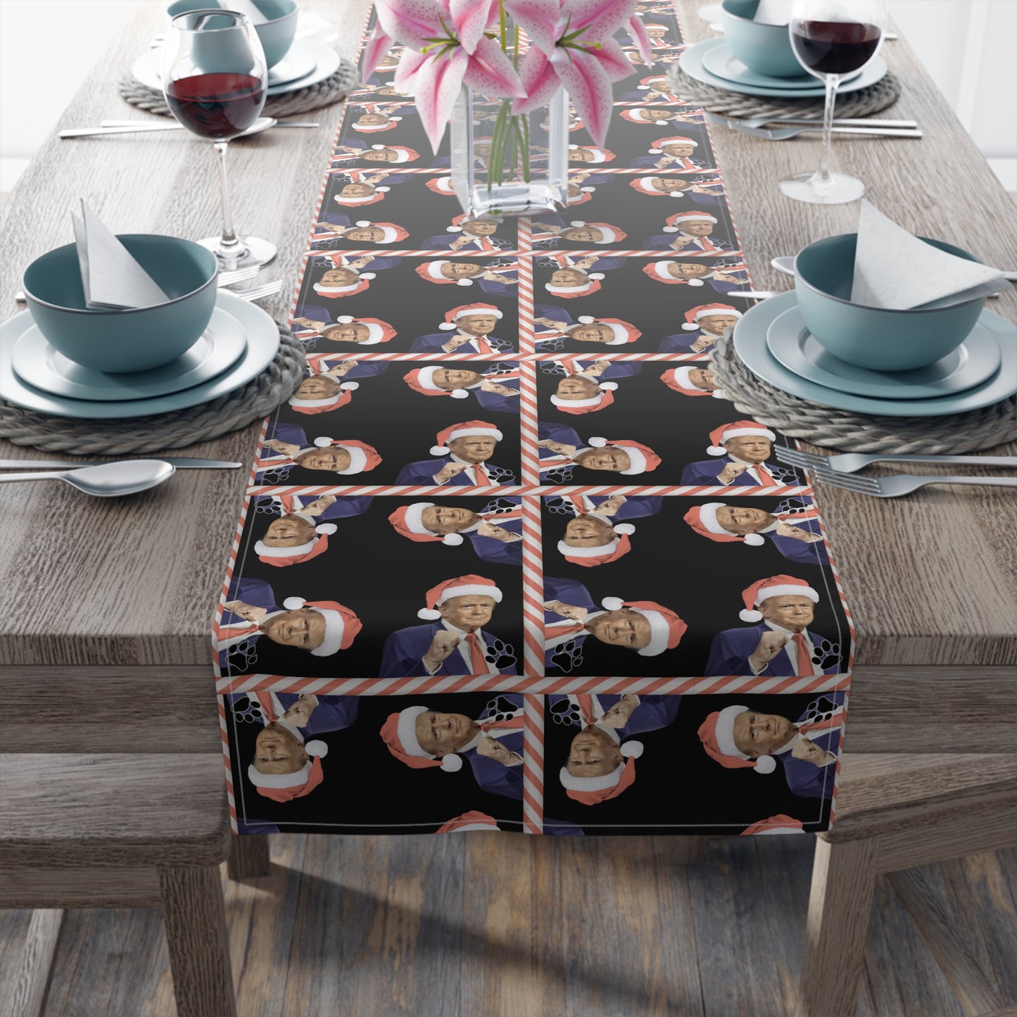 Trump Novelty Christmas Table Runner (Cotton, Poly)