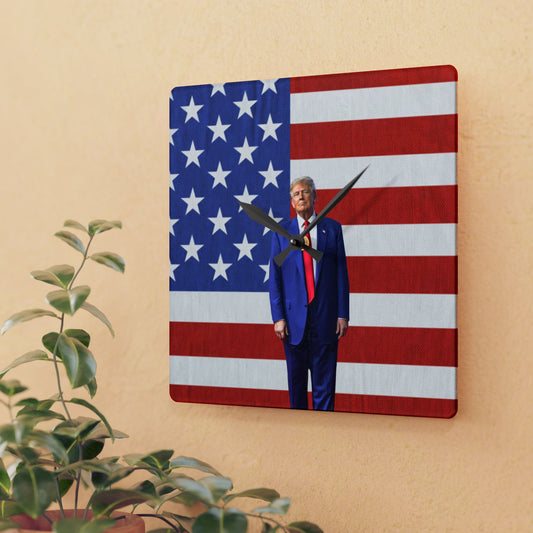 Patriotic Donald Trump Acrylic Wall Clock