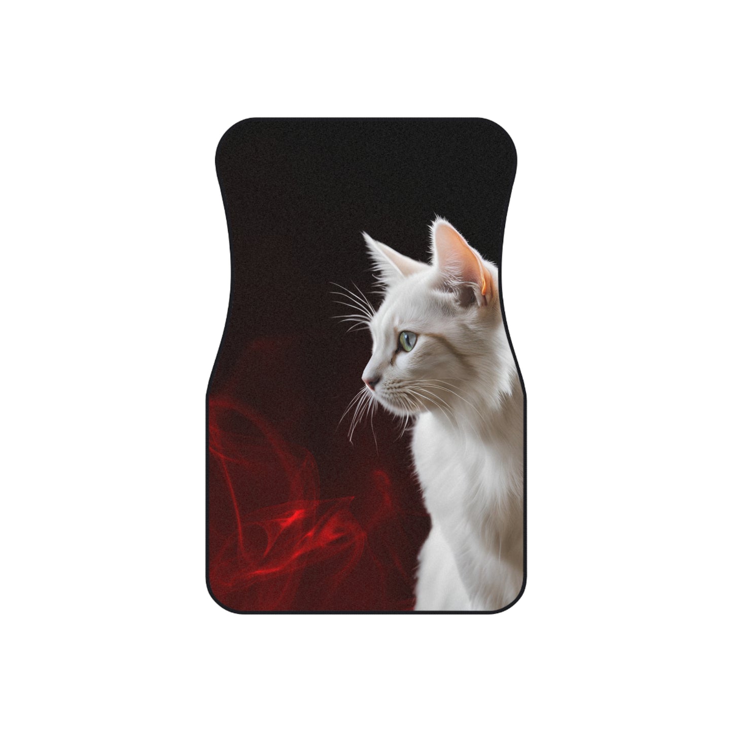 Elegant White Cat Car Mats - Set of 4 - Stylish Auto Accessories for Pet Lovers