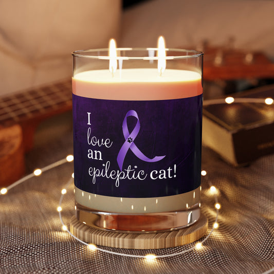 I Love an Epileptic Cat Scented Candle - Full Glass, 11oz