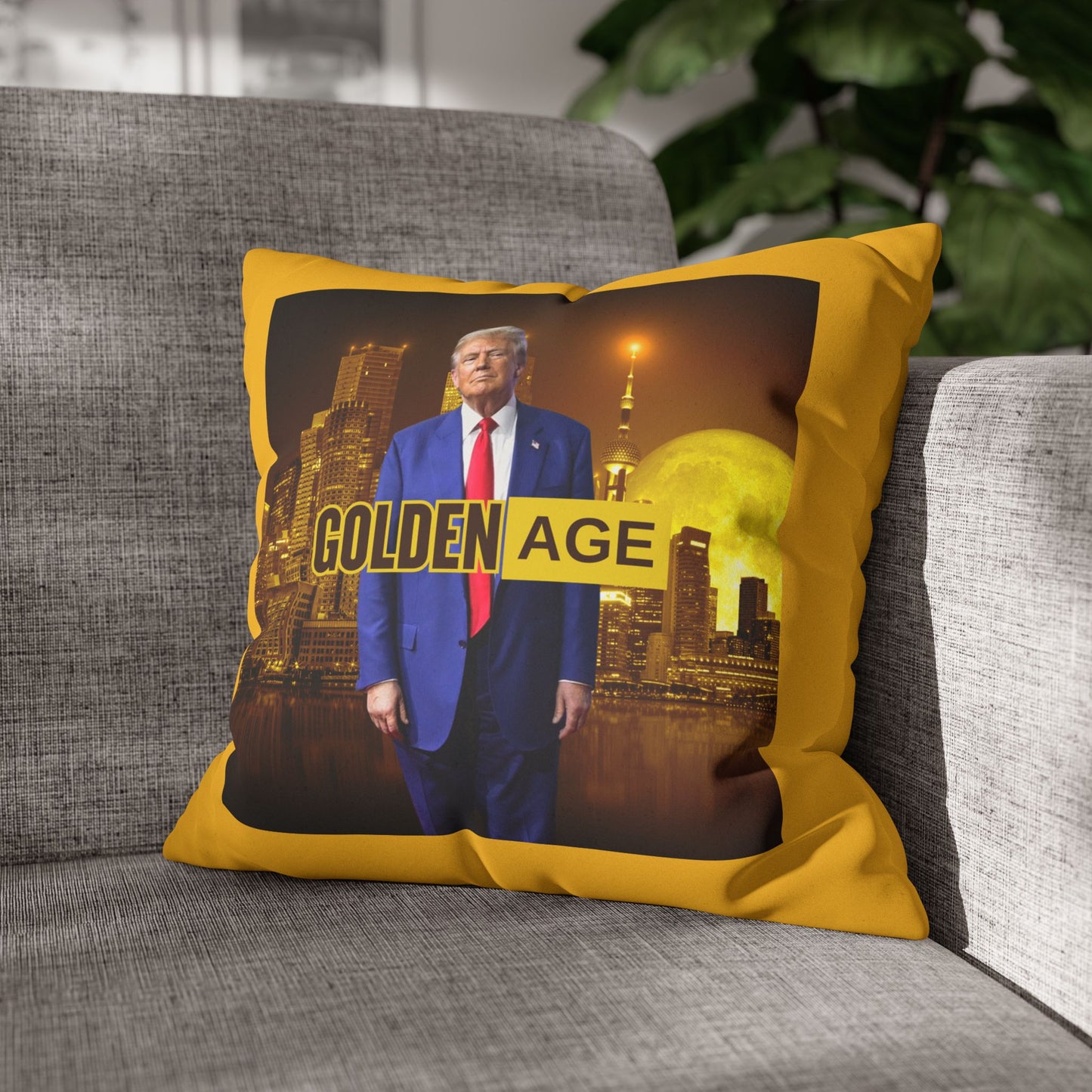 Golden Age Faux Suede Pillowcase - Unique Home Decor for Political Enthusiasts