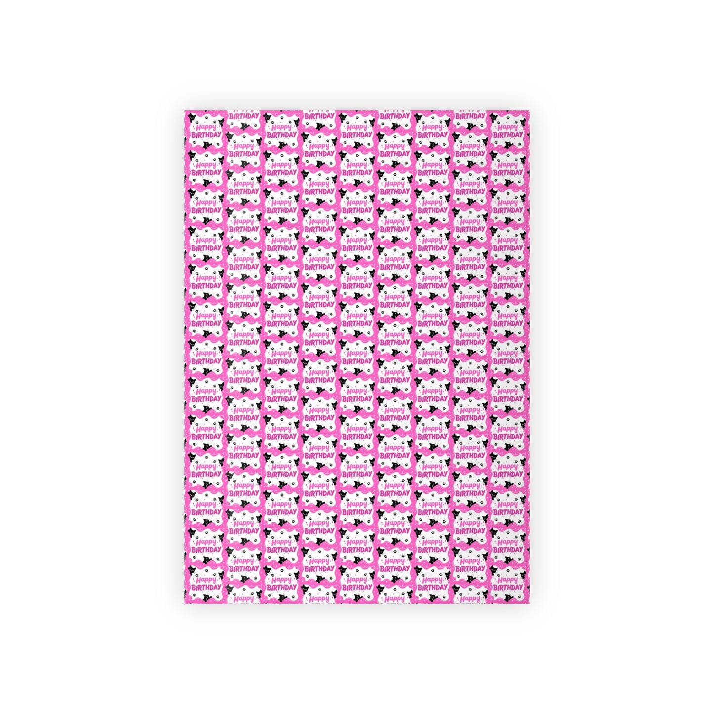 Pink Peeky Kitty Birthday Gift Wrapping Paper Rolls, 1pc