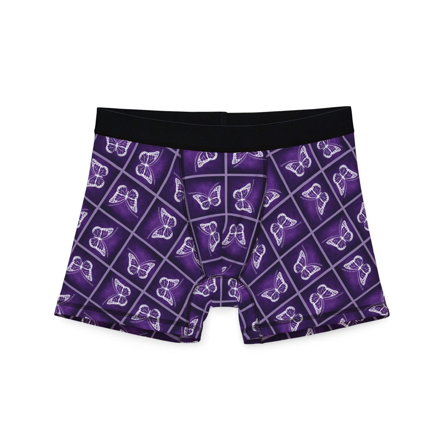 Epilepsy Awareness Men's Boxers with Purple Butterfly Design