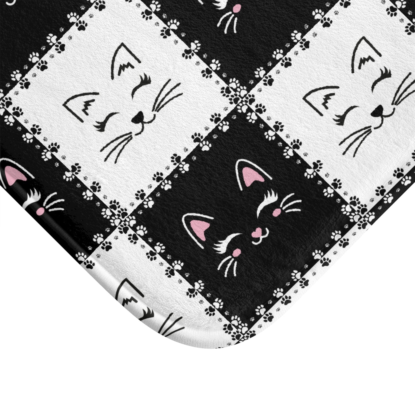 Checkerboard Cats Bath Mat