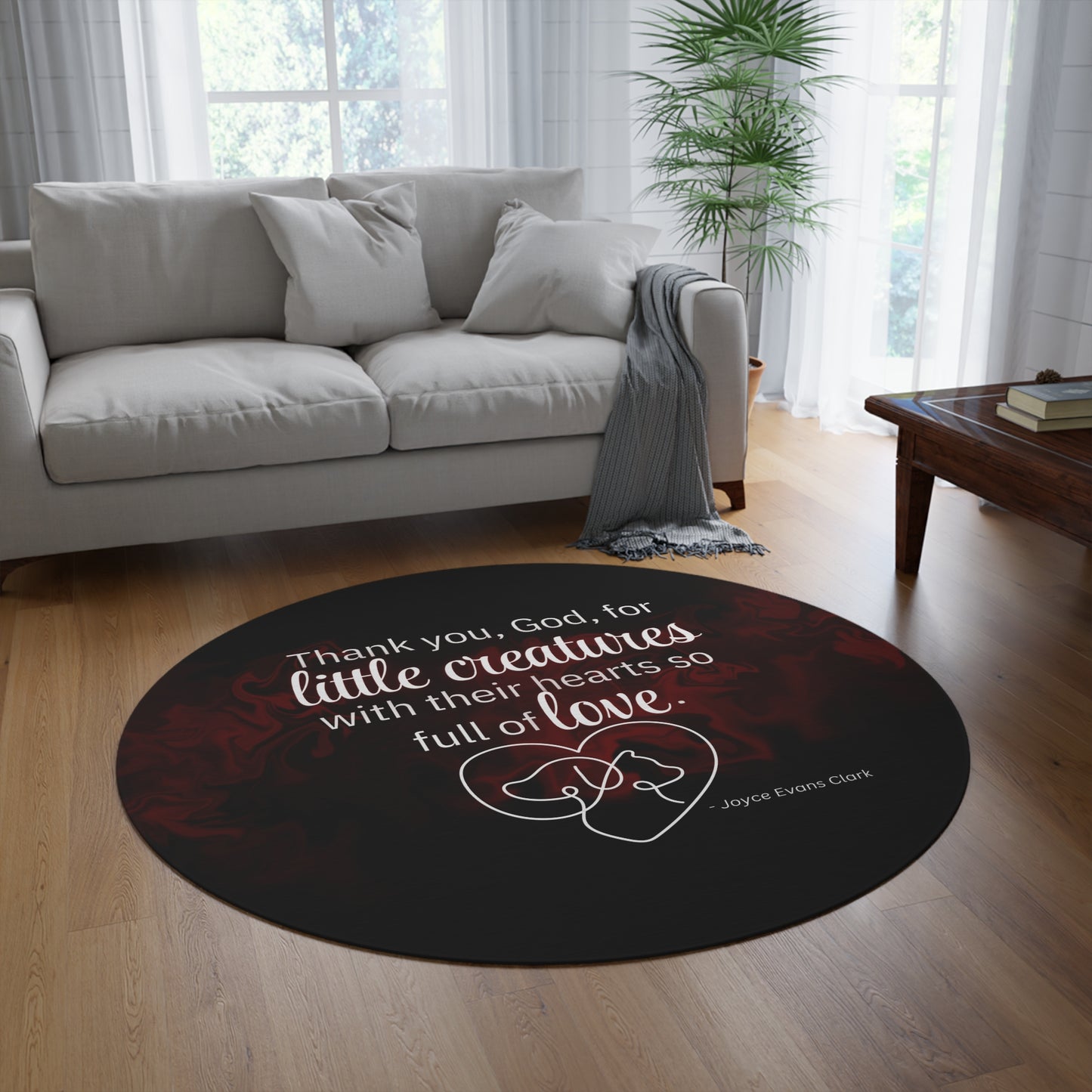 Thank You God Round Rug - Heartfelt Design for Pet Lovers