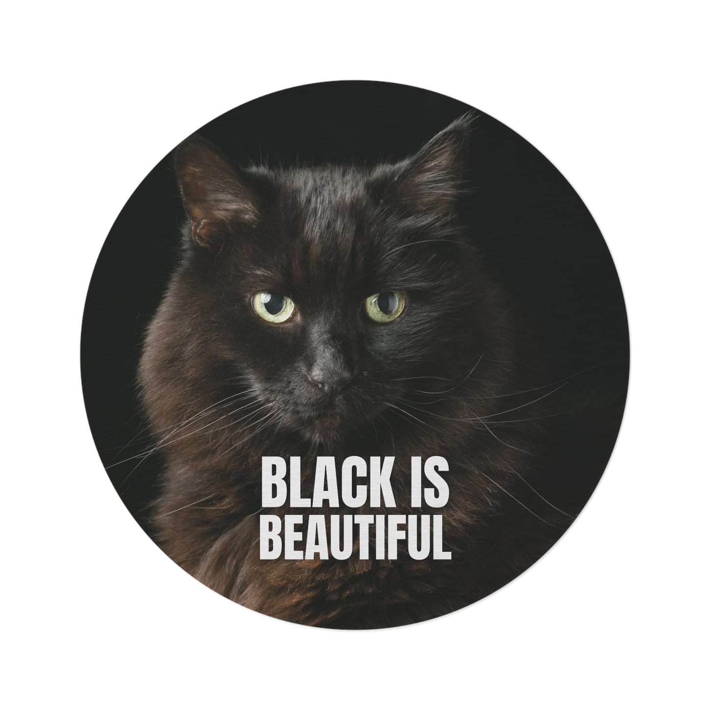 Black Cat Round Rug - 'Black Is Beautiful'