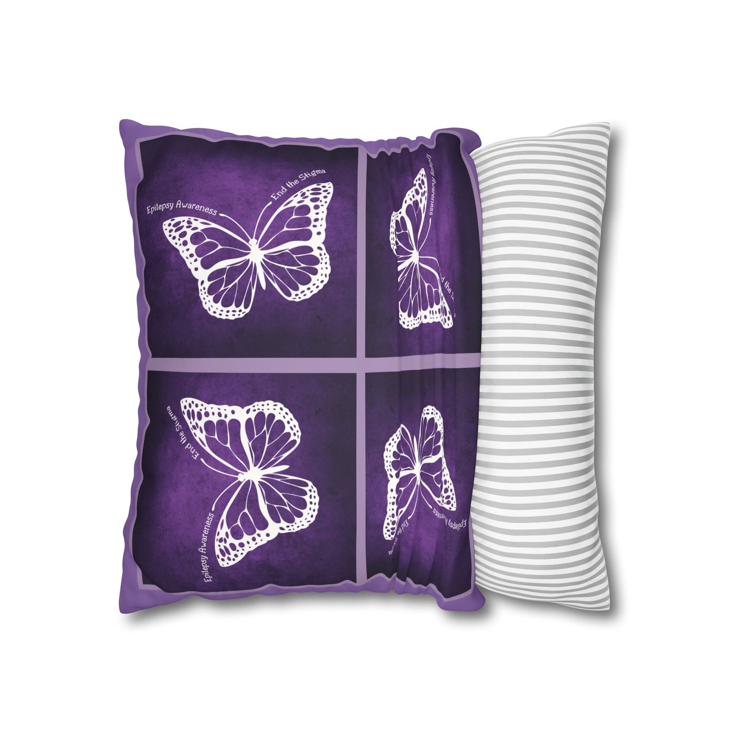 Butterfly Faux Suede Pillowcase for Epilepsy Awareness