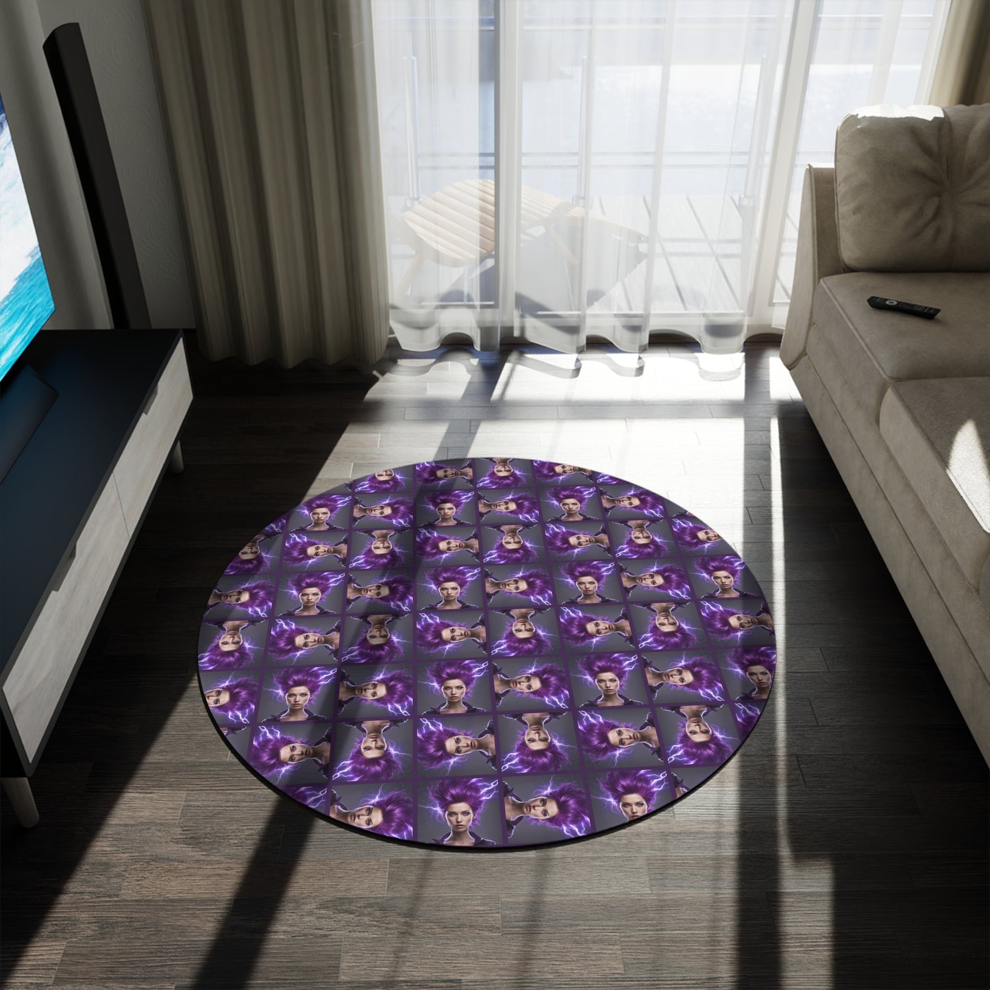 Brainstorm Round Rug for Epilepsy Awareness