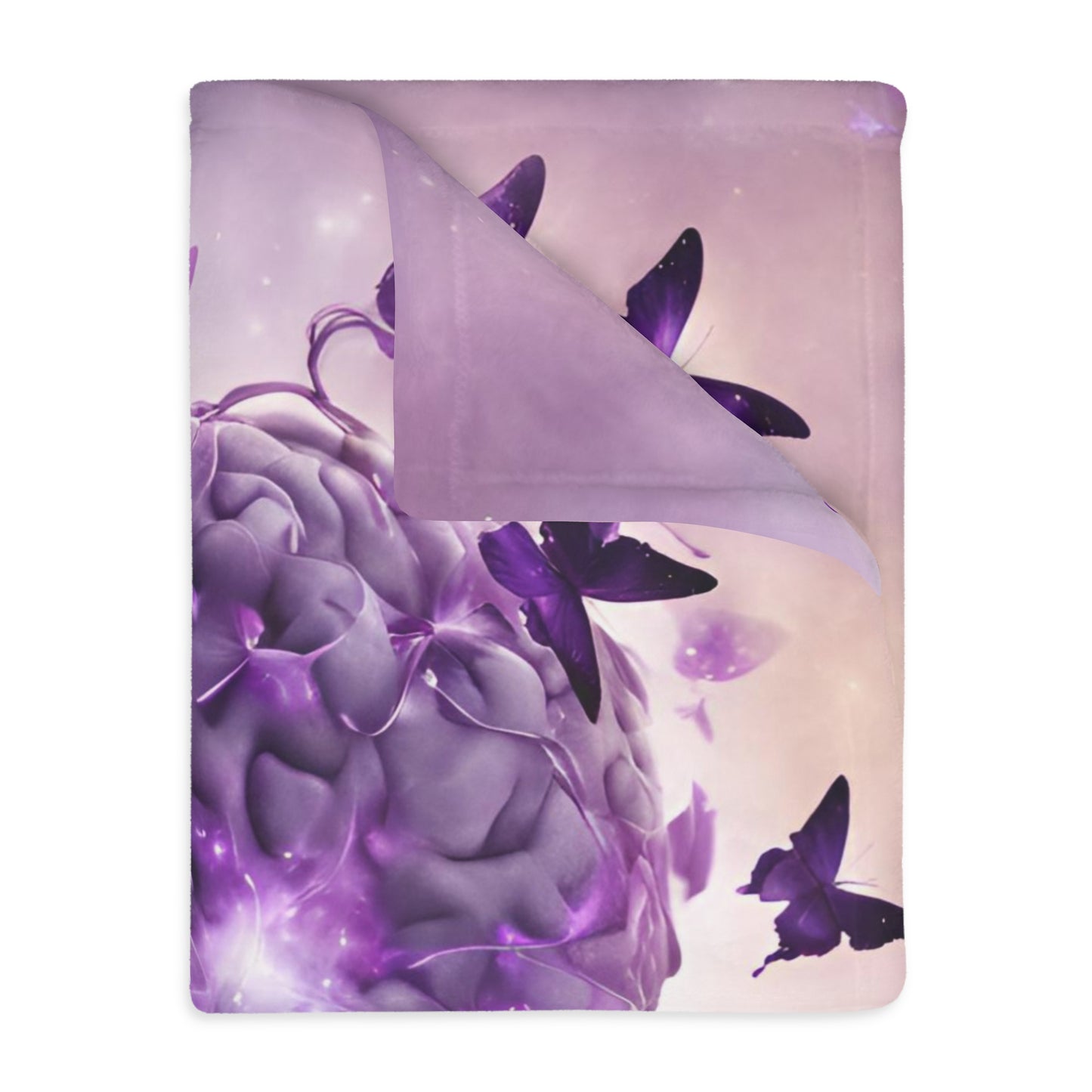 Brain Be Brave Velveteen Microfiber Blanket (Two-sided print)