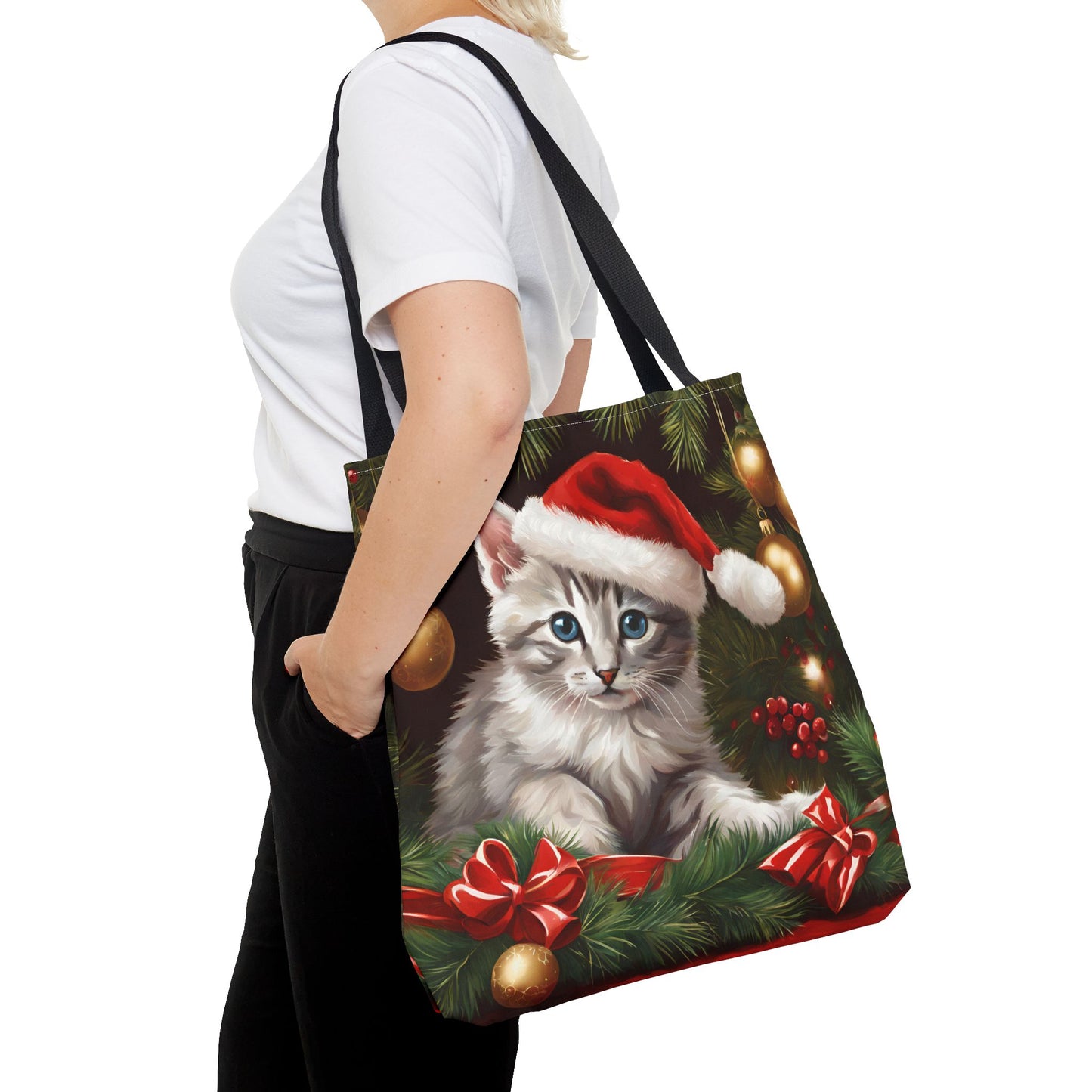 Christmas Kitten Christmas Tote Bag