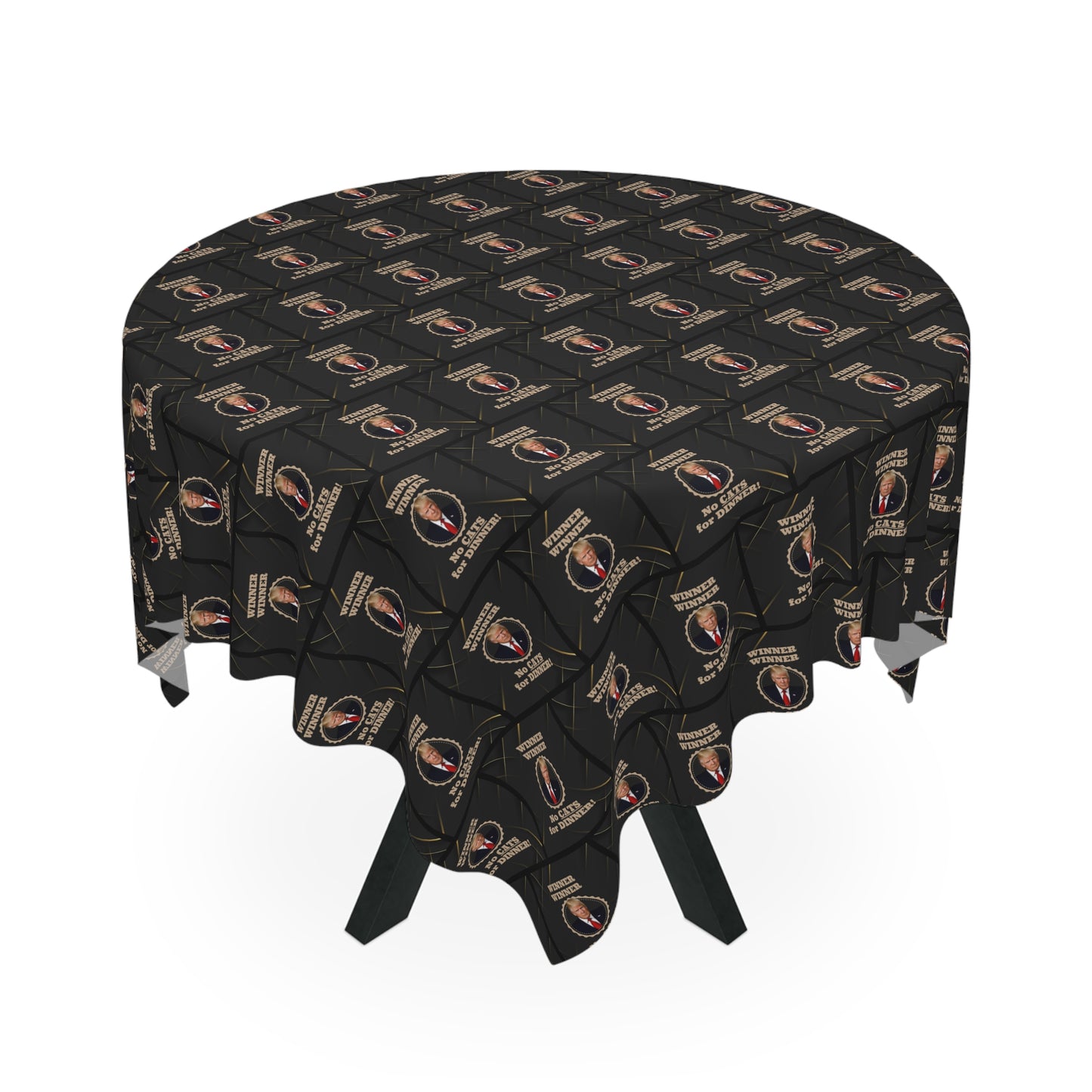 Winner Winner No Cats for Dinner Christmas Tablecloth