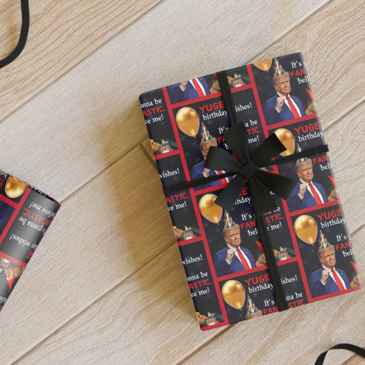 Trump Yuge Birthday Wishes Gift Wrapping Paper Rolls, 1pc