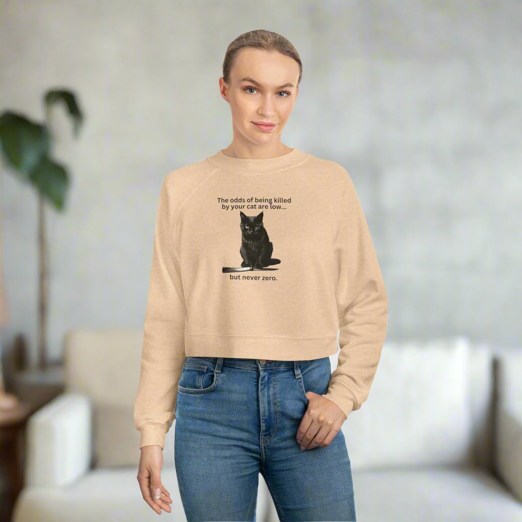 Odds Your Cat's a Killer Women's Cropped Fleece Pullover