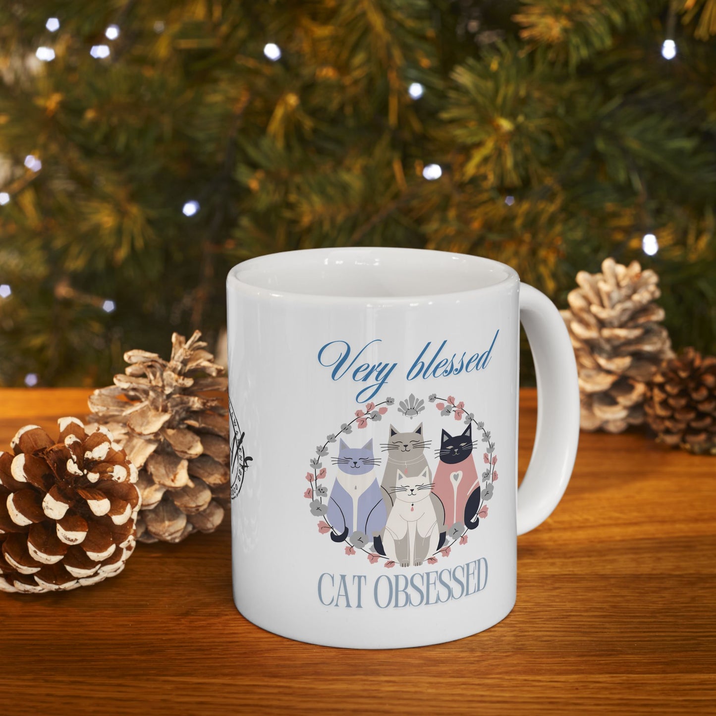 Very Blessed Cat Obsessed Ceramic Mug, (11oz, 15oz)