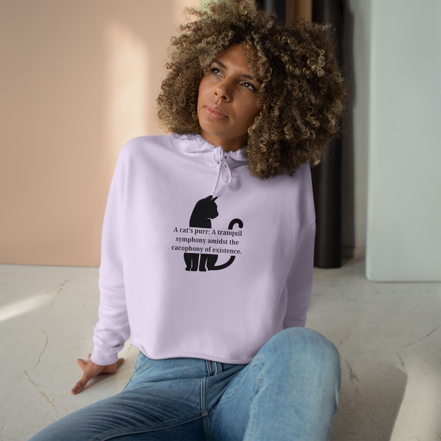 Purr Prose: Cacaphony of Life Crop Hoodie