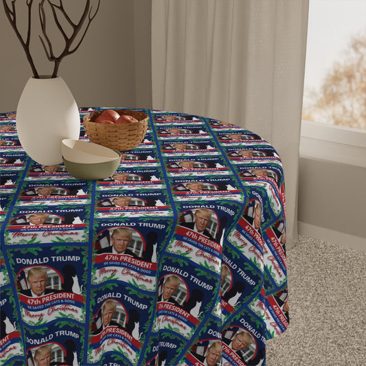 Donald Trump 47th President Christmas Tablecloth