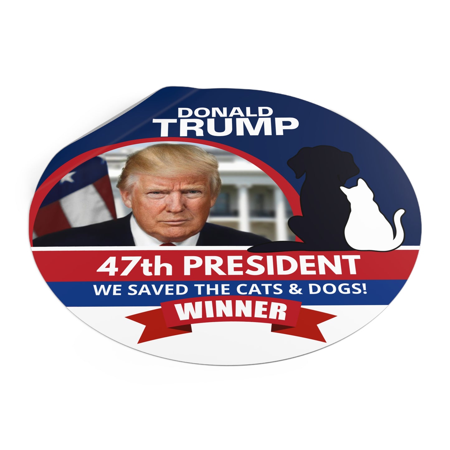 Trump 47th President Round Vinyl Stickers