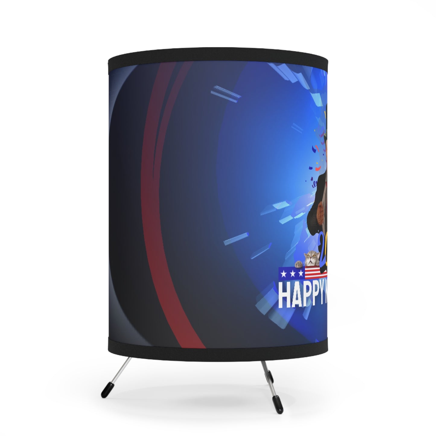 Trump Happy New Year Tripod Lamp with High-Res Printed Shade, US\CA plug