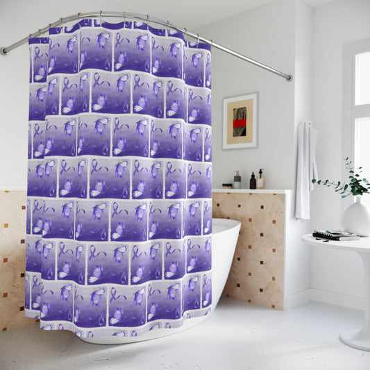 Elegant Butterfly Shower Curtain - Transform Your Bathroom with Purple Decor