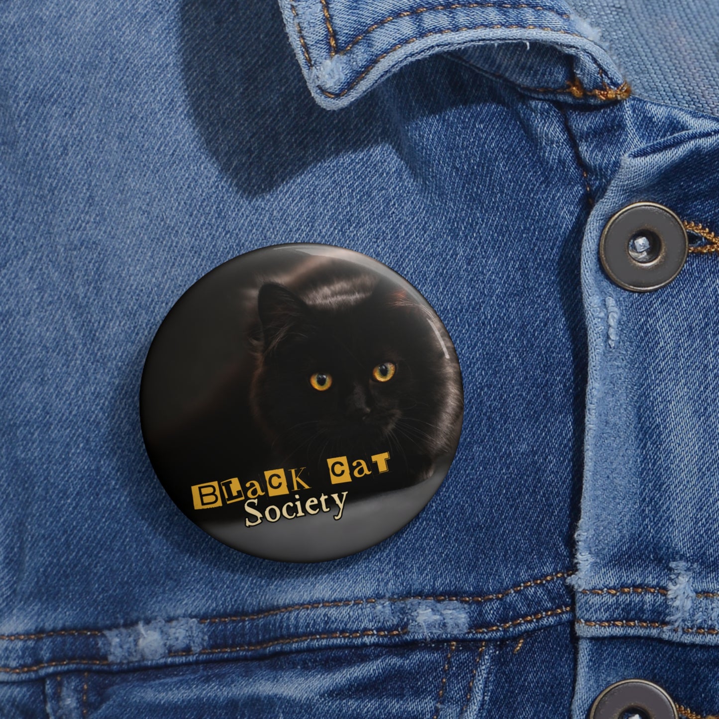 Black Cat Society Pin Buttons