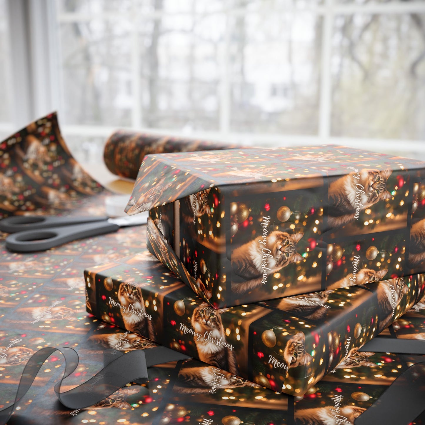 Meowy Christmas Tabby Wrapping Papers