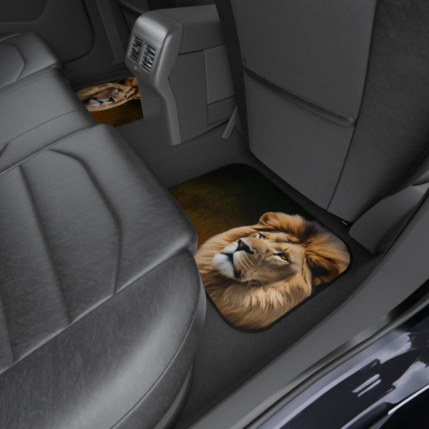 Majestic Lion Car Mats Set of 4 - Animal Print Auto Accessories for Car Enthusiasts