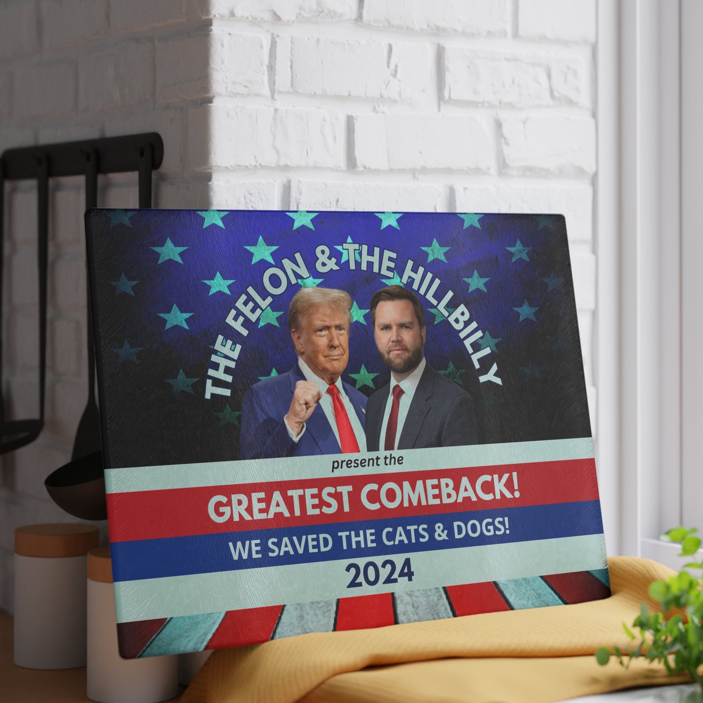 Felon & Hillbilly Greatest Comeback Glass Cutting Board