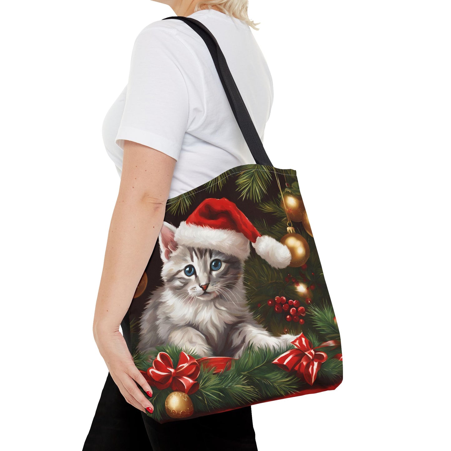 Christmas Kitten Christmas Tote Bag