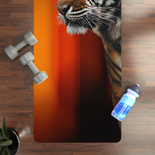 Tiger Design Rubber Yoga Mat - Non-Slip, Perfect for Yoga Enthusiasts Printify