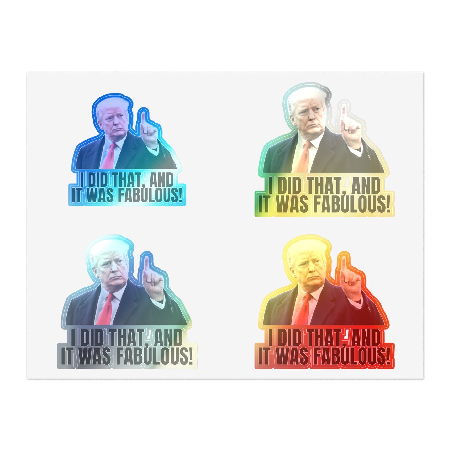 Fabulous President-Inspired Sticker Sheet Bundle - 10 Fun, Colorful Stickers with Humor