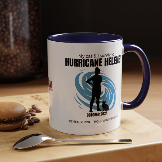 Hurricane Helene Survivor Accent Coffee Mug (11, 15oz)