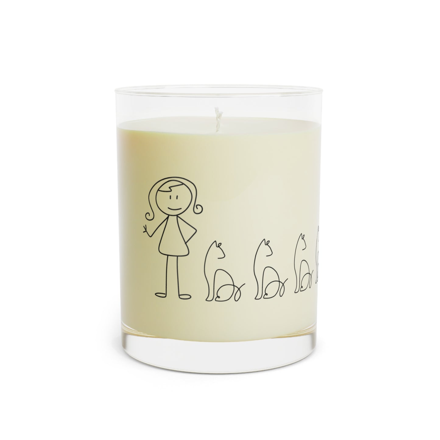 Cat Lover's Scented Candle - 11oz Full Glass, Cozy Home Decor